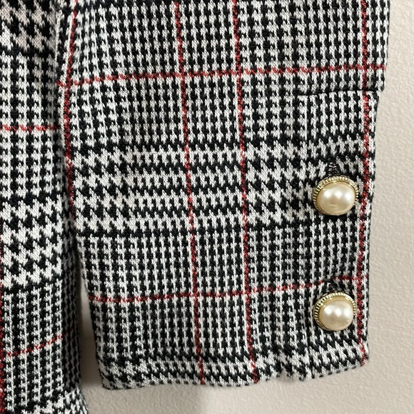 NWOT Talbots Petite Pearl Button Cuff 3/4 Sleeve Plaid Top P (0-2 Petite) - Picture 3 of 16